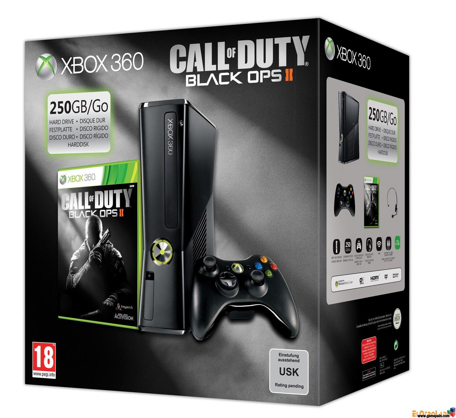 Xbox 360 250gb+call Of Duty:black Ops 2+halo 4