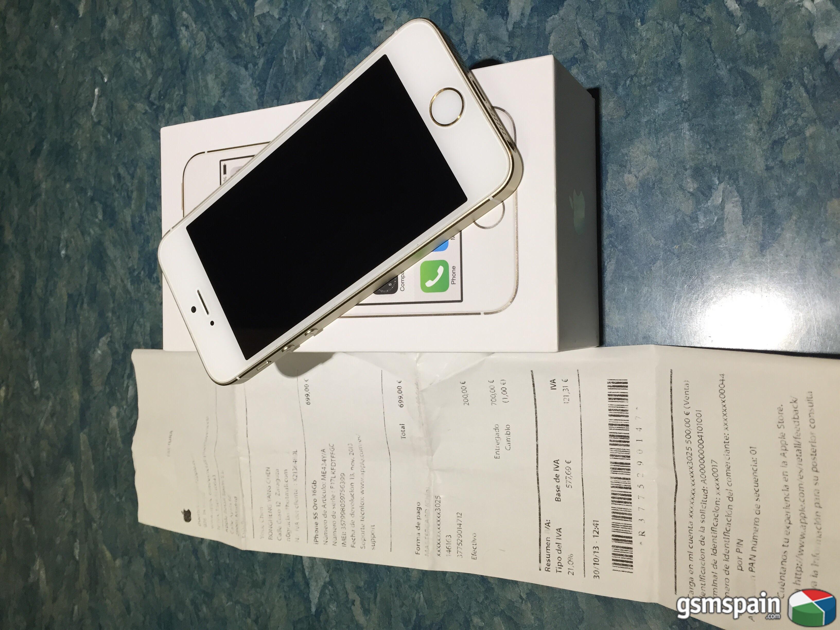 [VENDO] iPhone 5S Gold 16GB impoluto ticket Apple Store