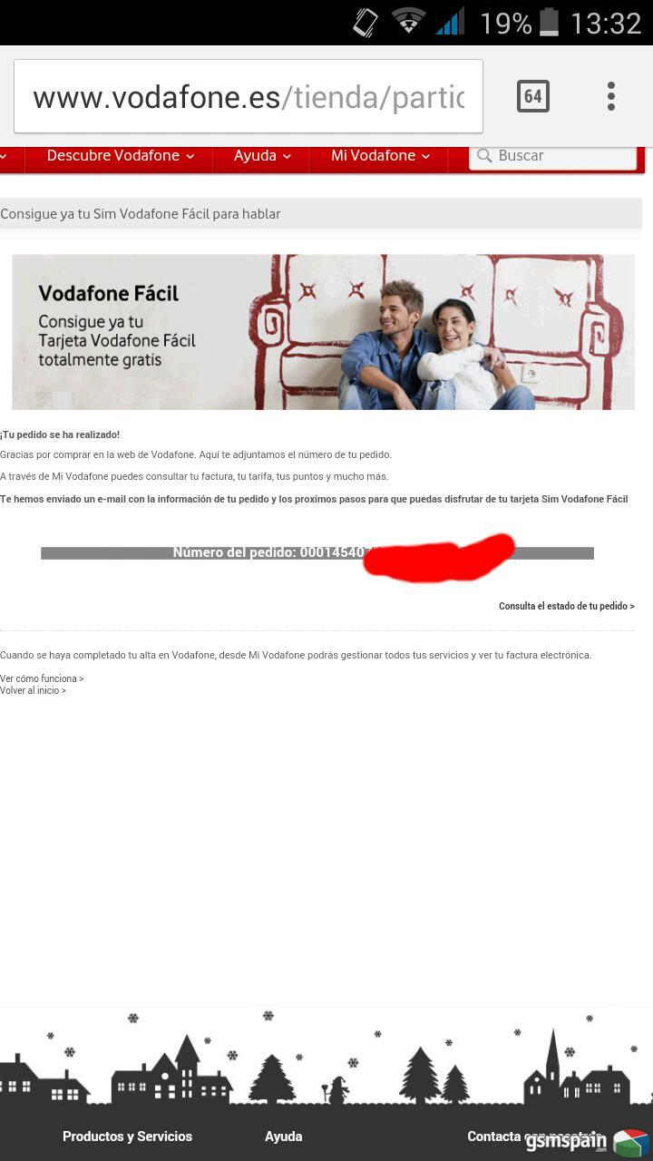Tarjeta SIM Prepago Vodafone Facil